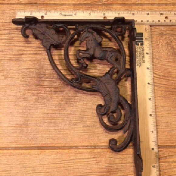Two (2) Cast Iron Horse Corner Shelf Bracket 9 3/4" tall Home Décor 0170-15009 - Picture 15 of 16